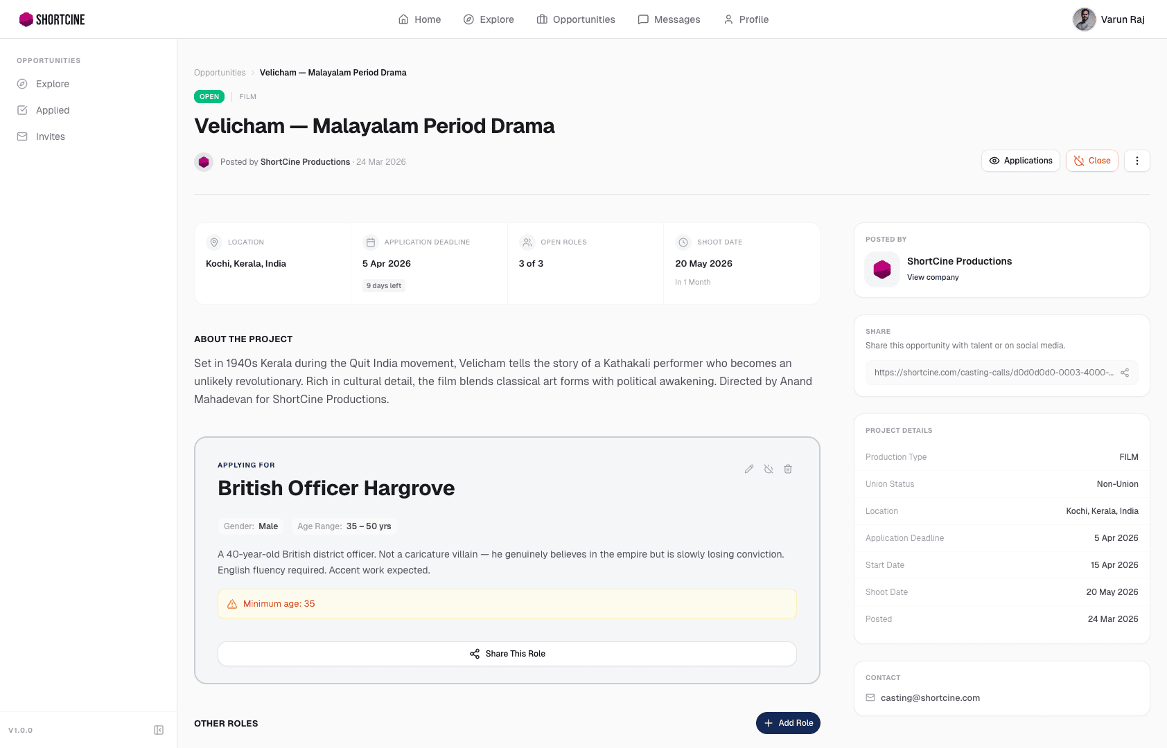 Talent profile preview